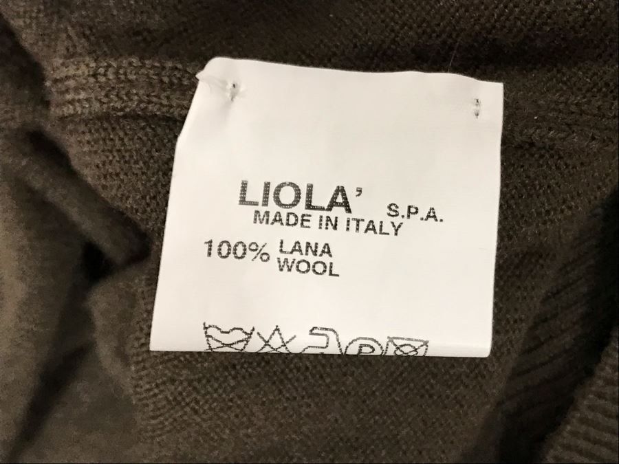 Liola Lana Wool Button Sweater With Shirt Made In Italy Size M [Photo 7]