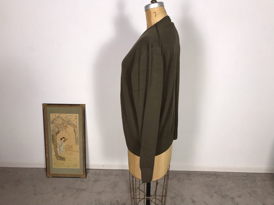 Liola Lana Wool Button Sweater With Shirt Made In Italy Size M [Photo 3]