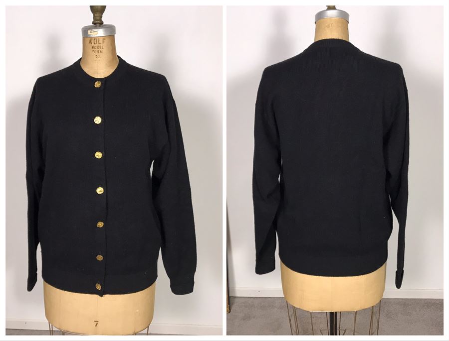Neiman Marcus Scottish Cashmer Button Down Sweater Made In Britain Size M [Photo 1]