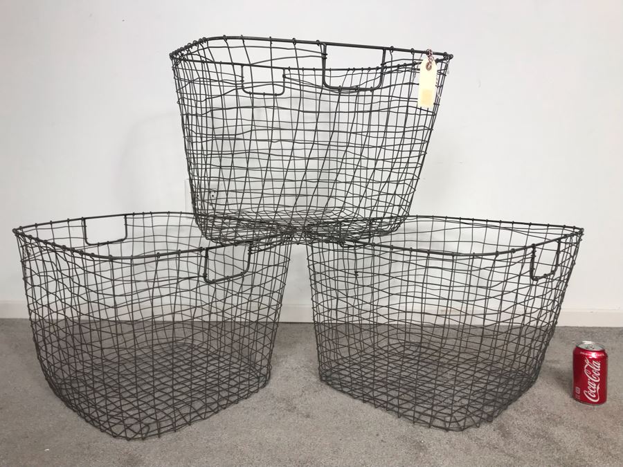 Set Of (3) Wire Cabo Harvest Baskets 20W X 14H Retails $180 [Photo 1]