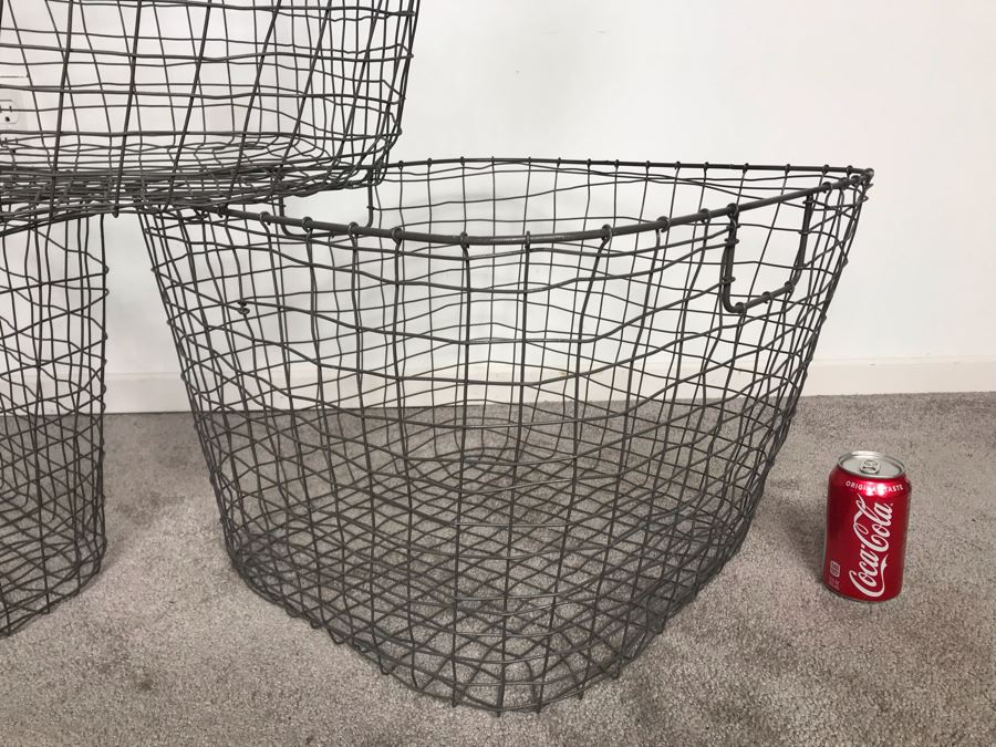 Set Of (3) Wire Cabo Harvest Baskets 20W X 14H Retails $180 [Photo 5]