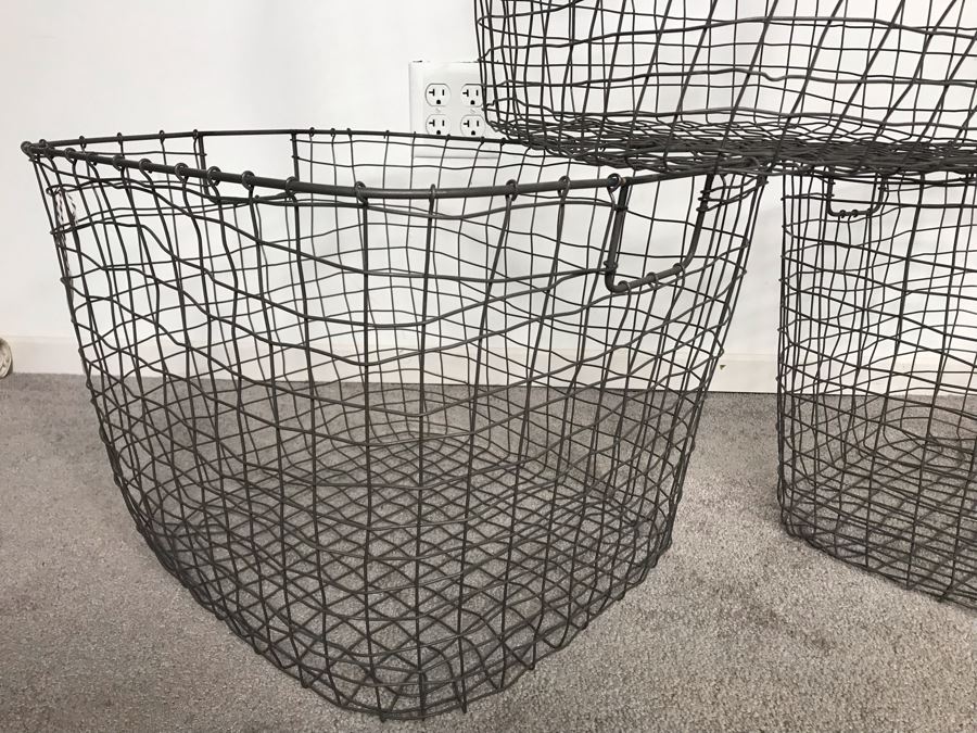 Set Of (3) Wire Cabo Harvest Baskets 20W X 14H Retails $180 [Photo 6]