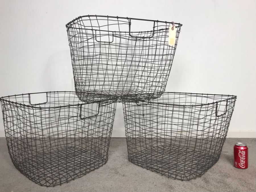 Set Of (3) Wire Cabo Harvest Baskets 20W X 14H Retails $180 [Photo 2]