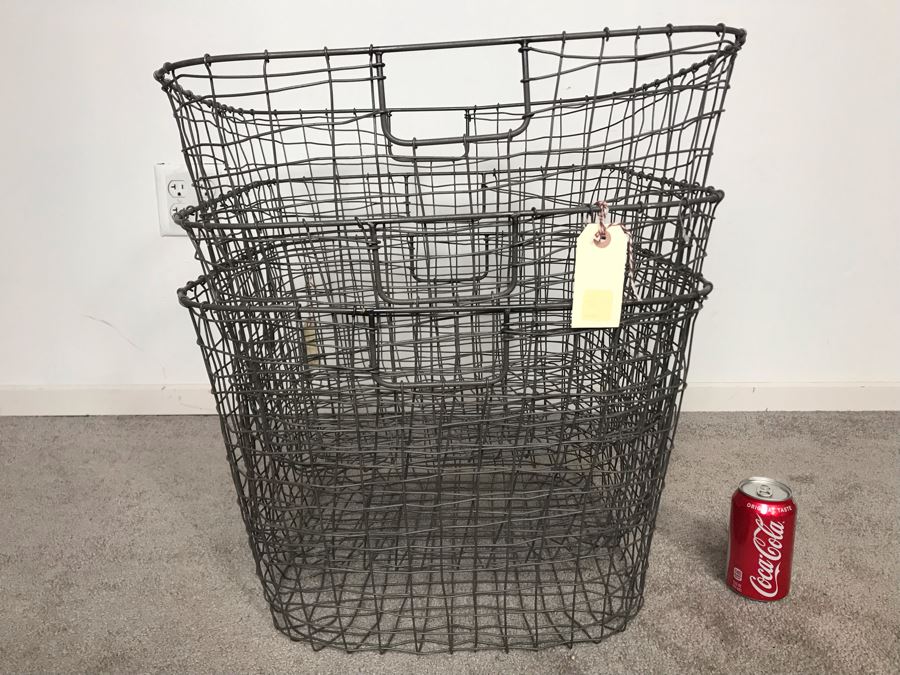 Set Of (3) Wire Cabo Harvest Baskets 20W X 14H Retails $180 [Photo 11]