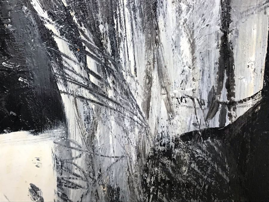 Original 1955 Mid-Century Roland Reiss Abstract Painting Titled 'Prophesy' Entered Into The San Francisco Art Association Annual Drawing And Print Exhibition San Francisco Museum Of Art 30W X 40H [Photo 11]