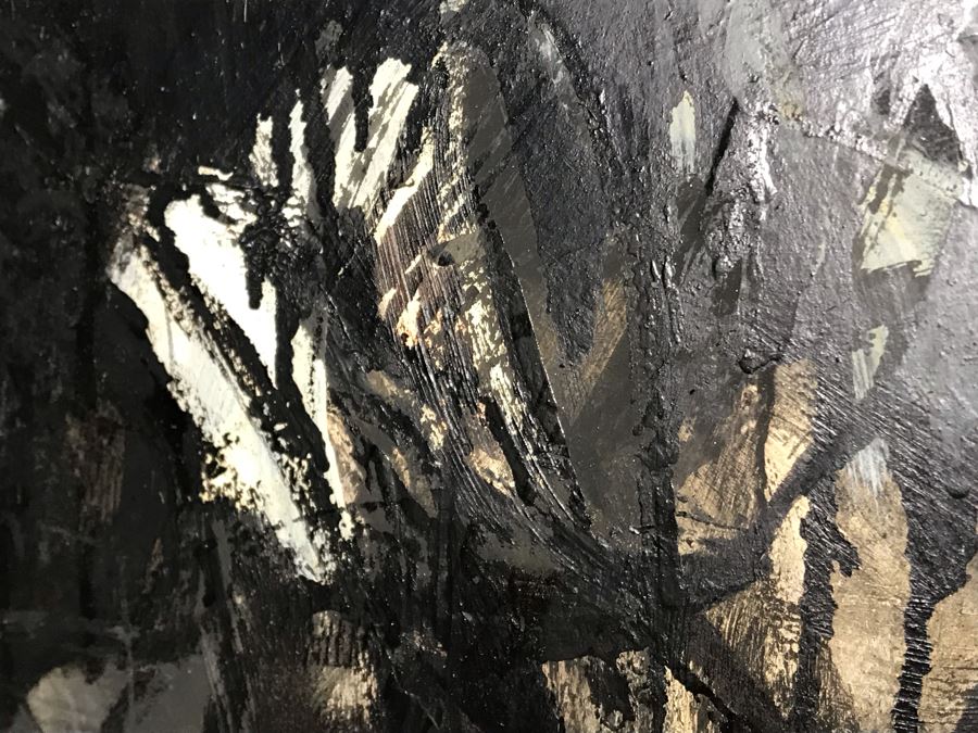 Original 1955 Mid-Century Roland Reiss Abstract Painting Titled 'Prophesy' Entered Into The San Francisco Art Association Annual Drawing And Print Exhibition San Francisco Museum Of Art 30W X 40H [Photo 13]