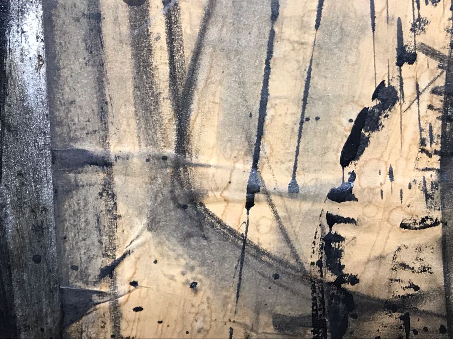 Original 1955 Mid-Century Roland Reiss Abstract Painting Titled 'Prophesy' Entered Into The San Francisco Art Association Annual Drawing And Print Exhibition San Francisco Museum Of Art 30W X 40H [Photo 10]
