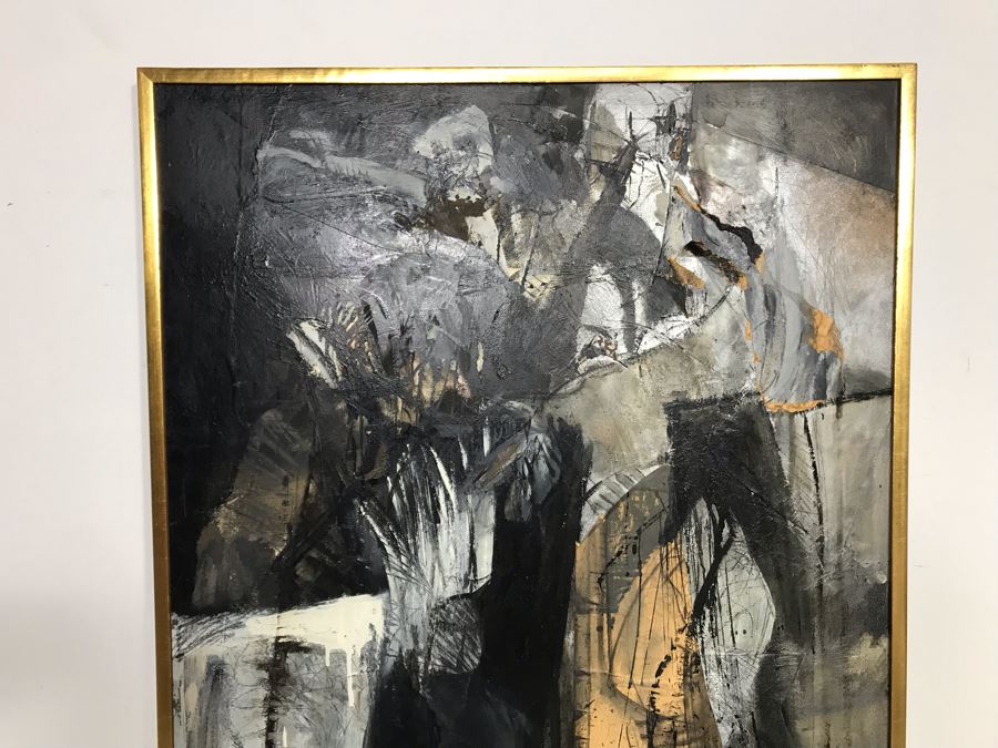 Original 1955 Mid-Century Roland Reiss Abstract Painting Titled ...