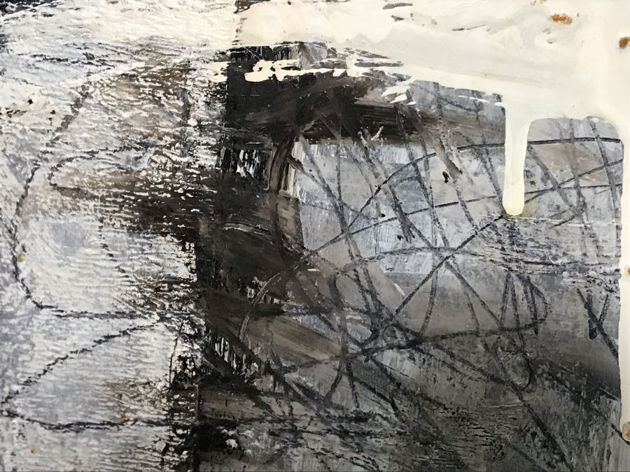 Original 1955 Mid-Century Roland Reiss Abstract Painting Titled 'Prophesy' Entered Into The San Francisco Art Association Annual Drawing And Print Exhibition San Francisco Museum Of Art 30W X 40H [Photo 9]