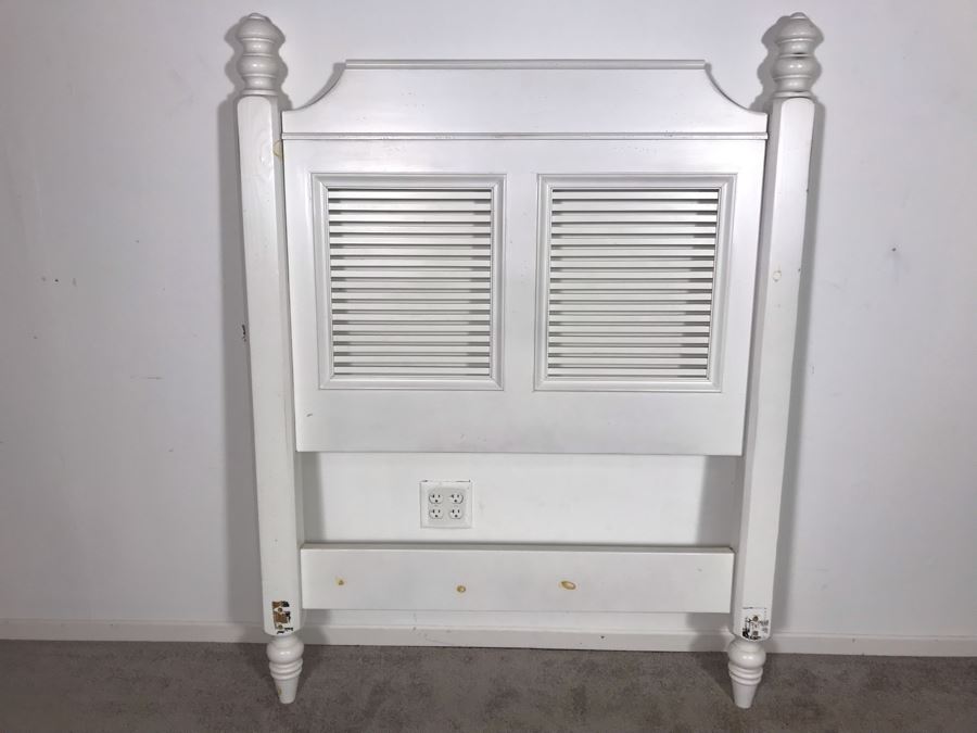 White Wooden Headboard (Without Metal Bed Frame) 44W X 57H (JUST ADDED)
