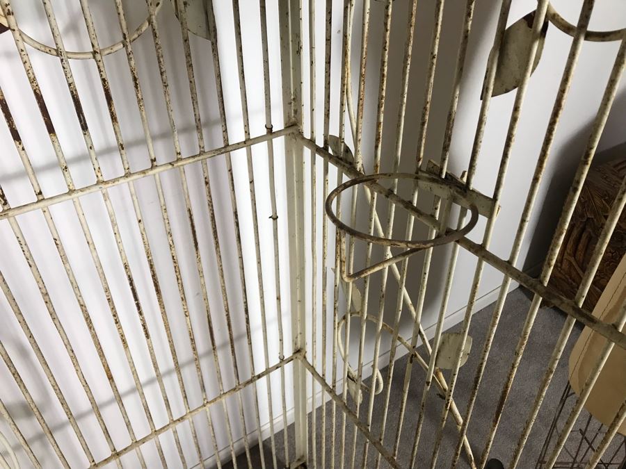 Stunning Large Art Deco Shabby Chic Cast Iron Birdcage On Casters 36W X 22.5D X 56.5H (JUST ADDED) [Photo 10]