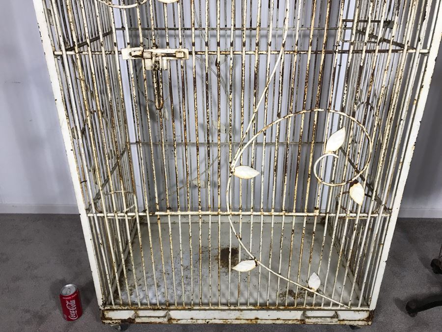 Stunning Large Art Deco Shabby Chic Cast Iron Birdcage On Casters 36W X 22.5D X 56.5H (JUST ADDED) [Photo 7]