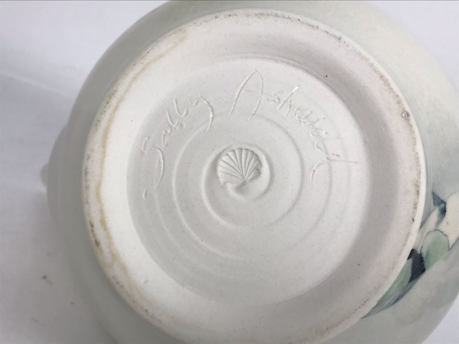 Sally Askevold Signed Studio Montana Pottery Teapot Cat On Spout With Fish Hand Painted 9W X 10H (JUST ADDED) [Photo 12]