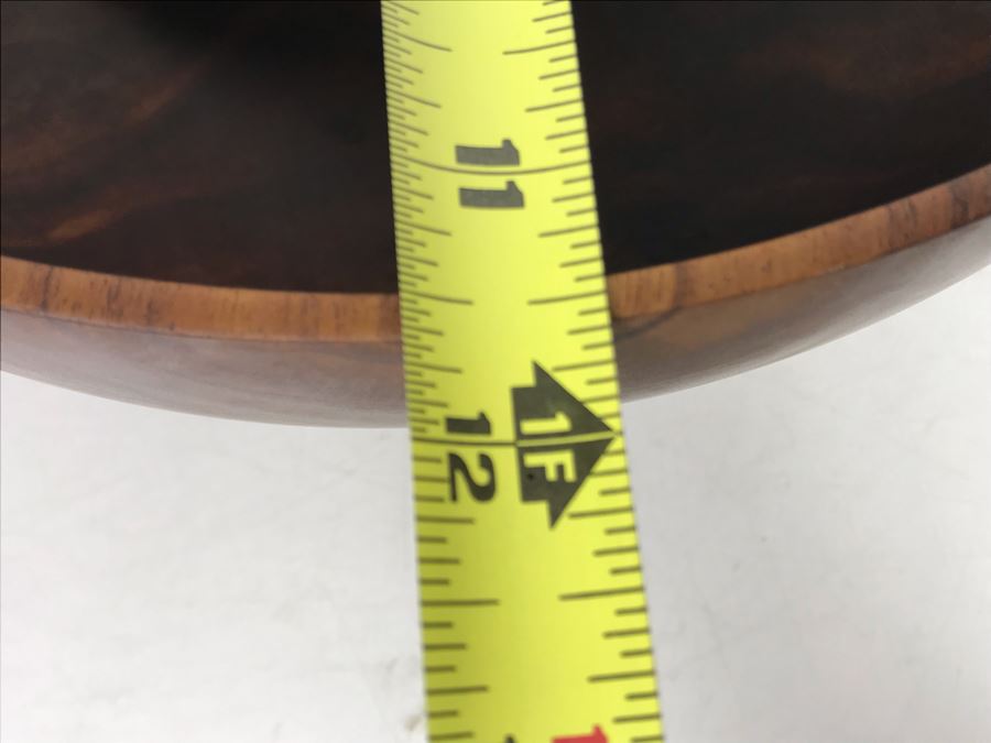 Milo Wood Salad Bowl Set With Fork And Spoon Signed Straka 11.5R X 4.25H (JUST ADDED) [Photo 8]