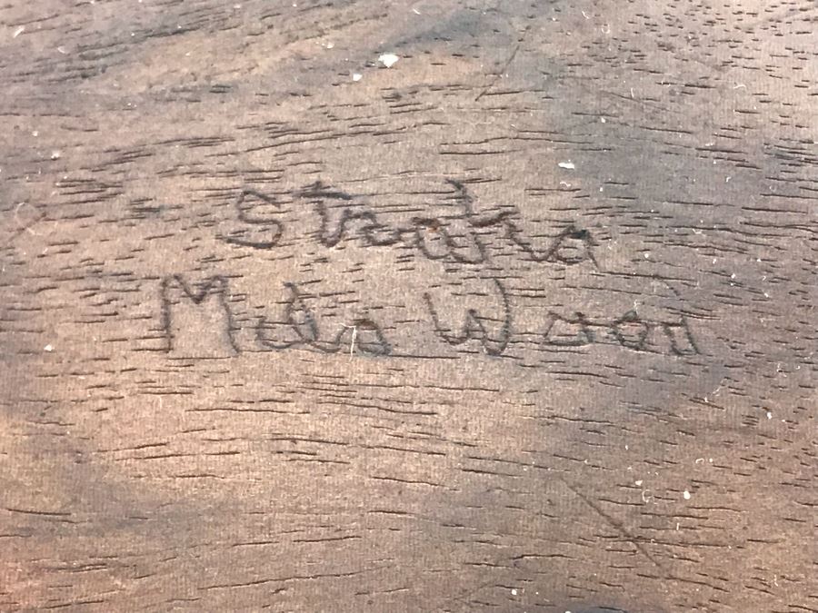 Milo Wood Salad Bowl Set With Fork And Spoon Signed Straka 11.5R X 4.25H (JUST ADDED) [Photo 10]