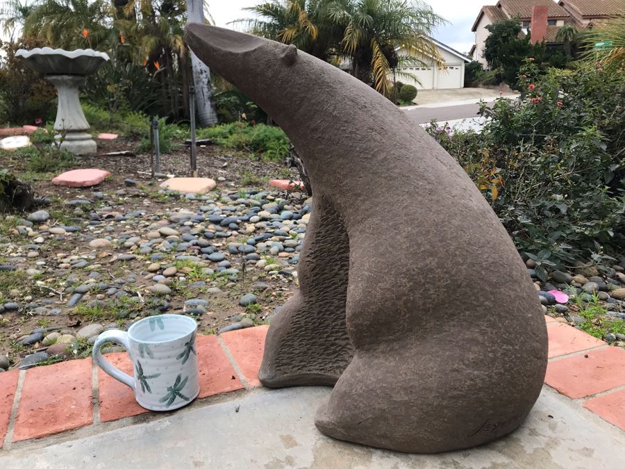 John Seymour Signed Large Pottery Stoneware Mid-Century Modernist Polar Bear Sculpture 18W X 13D X 21H (JUST ADDED) [Photo 12]