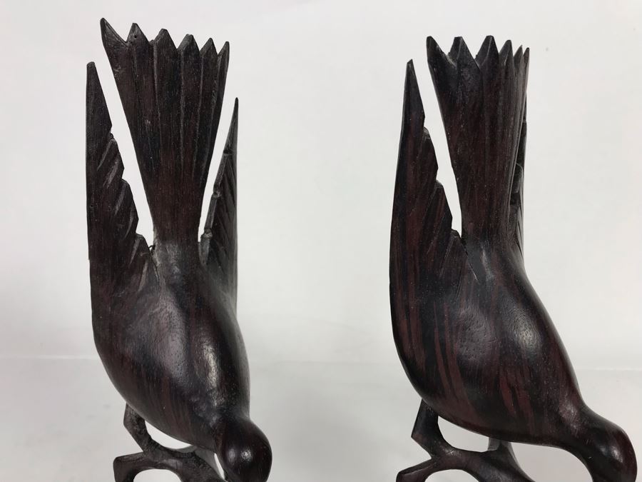Pair Of Carved Wooden Bird Sculptures 8H (JUST ADDED) [Photo 3]