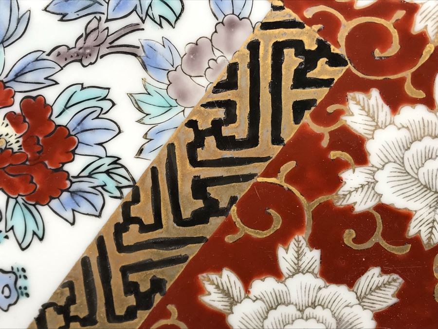 Large Vintage Signed Hand Painted Japanese Imari Porcelain Charger Plate 15.5R (JUST ADDED) [Photo 5]