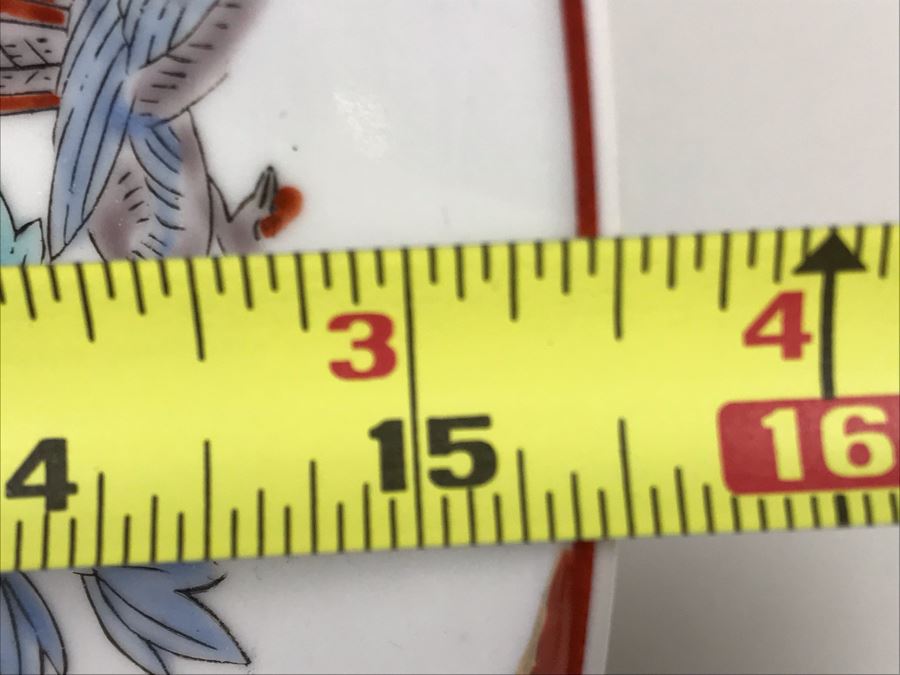 Large Vintage Signed Hand Painted Japanese Imari Porcelain Charger Plate 15.5R (JUST ADDED) [Photo 14]