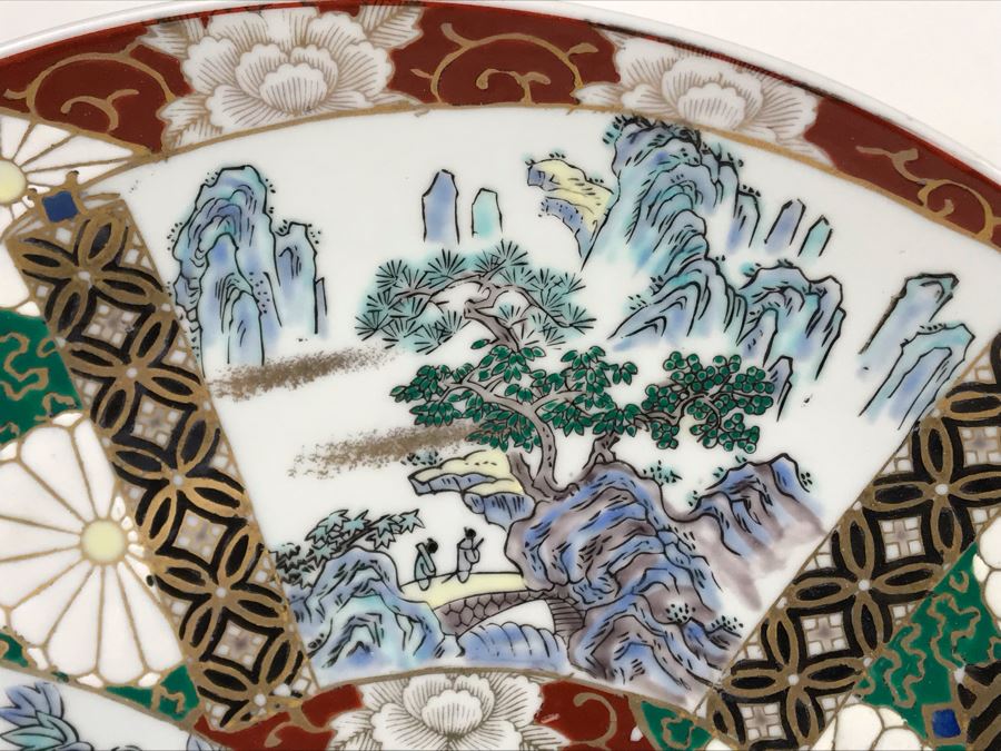 Large Vintage Signed Hand Painted Japanese Imari Porcelain Charger Plate 15.5R (JUST ADDED) [Photo 7]