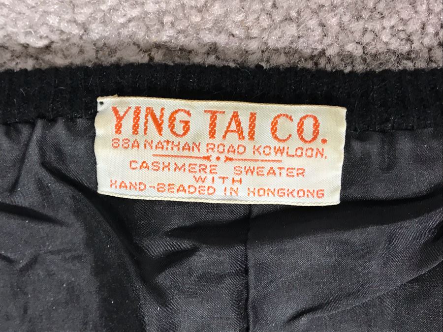 Vintage Ying Tai Co Cashmere Sweater With Beads Hand-Beaded In Hong Kong Size S (JUST ADDED) [Photo 7]