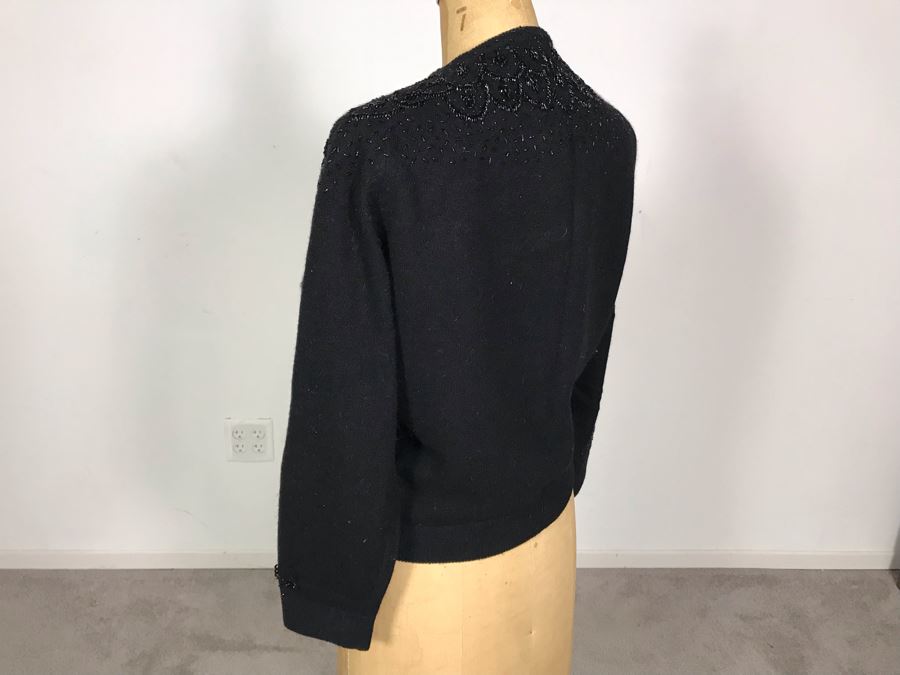 Vintage Ying Tai Co Cashmere Sweater With Beads Hand-Beaded In Hong Kong Size S (JUST ADDED) [Photo 4]