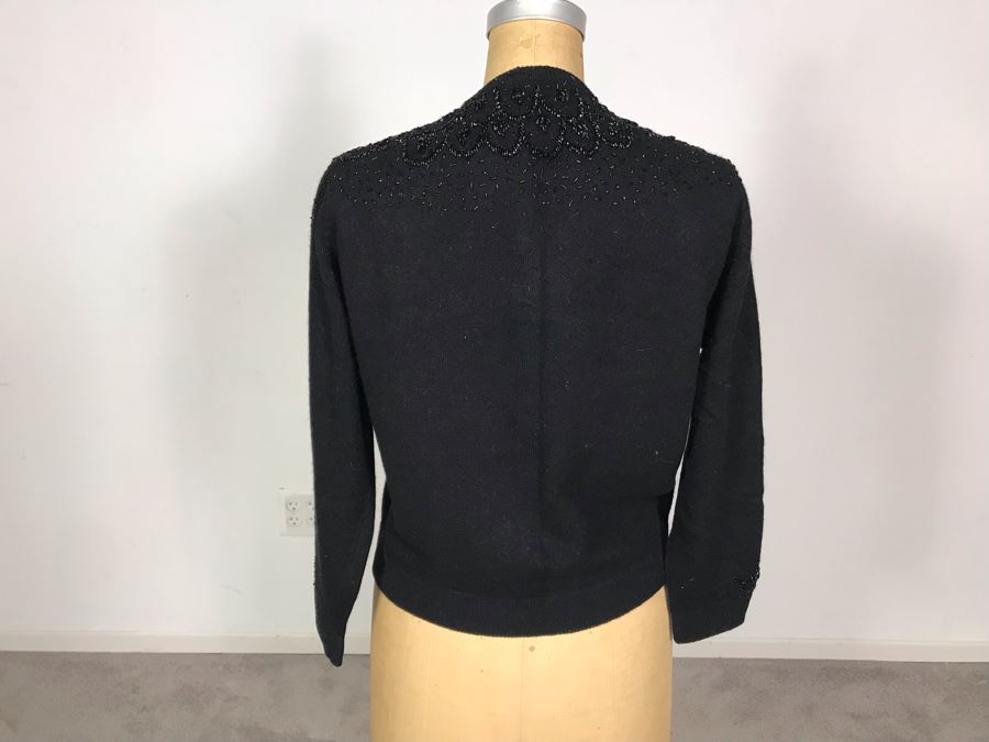 Vintage Ying Tai Co Cashmere Sweater With Beads Hand-Beaded In Hong Kong Size S (JUST ADDED) [Photo 5]