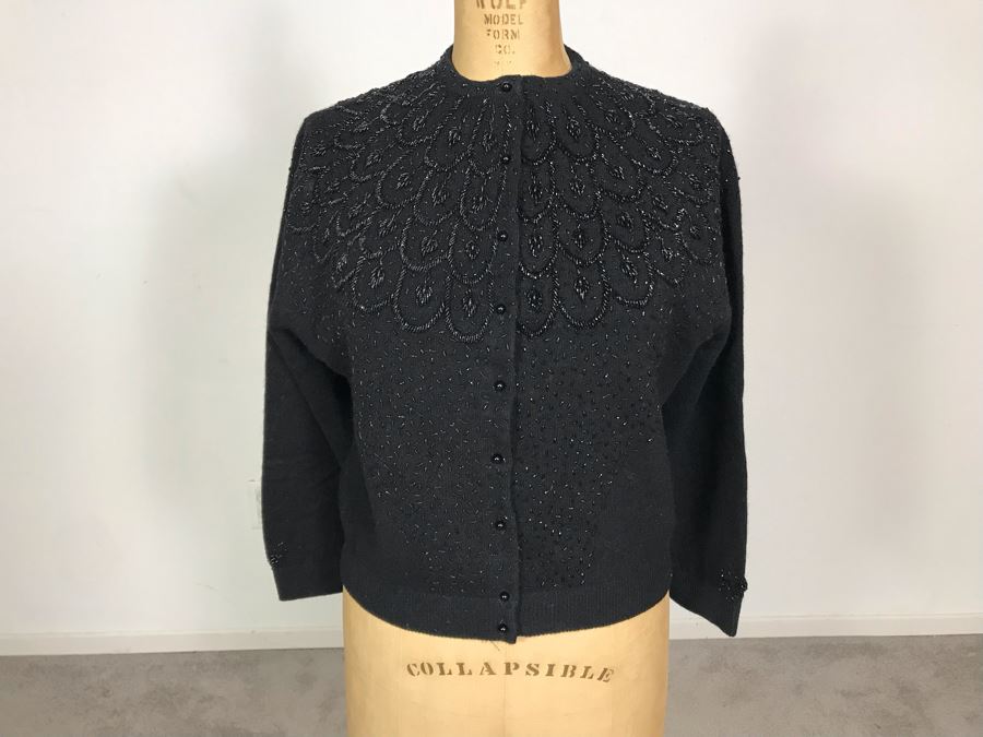 Vintage Ying Tai Co Cashmere Sweater With Beads Hand-Beaded In Hong ...