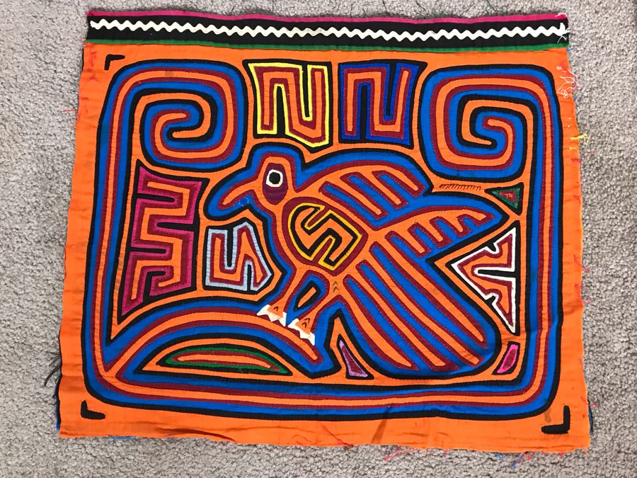 Set Of (4) Vintage Handmade Mola Panama Folk Art Animal Embroideries (Largest Is 18 X 15) (JUST ADDED) [Photo 8]