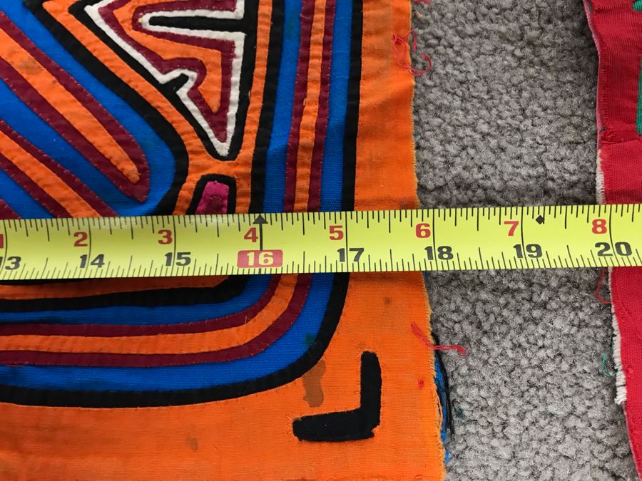 Set Of (4) Vintage Handmade Mola Panama Folk Art Animal Embroideries (Largest Is 18 X 15) (JUST ADDED) [Photo 3]