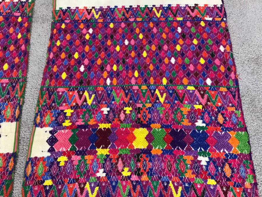 Pair Of Vintage Guatemalan Textiles Embroideries 49 X 19.5 (JUST ADDED) [Photo 4]