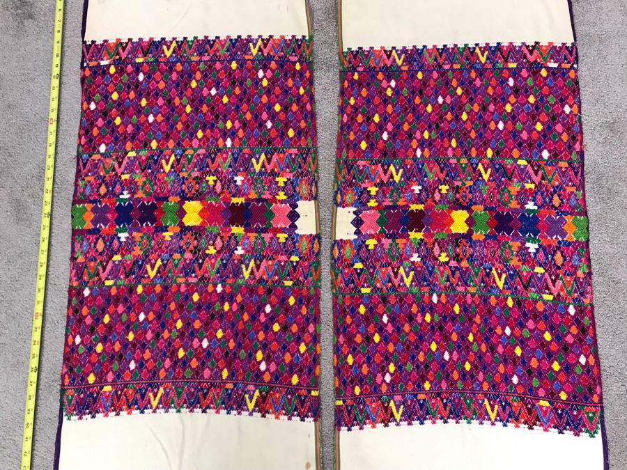 Pair Of Vintage Guatemalan Textiles Embroideries 49 X 19.5 (JUST ADDED) [Photo 2]
