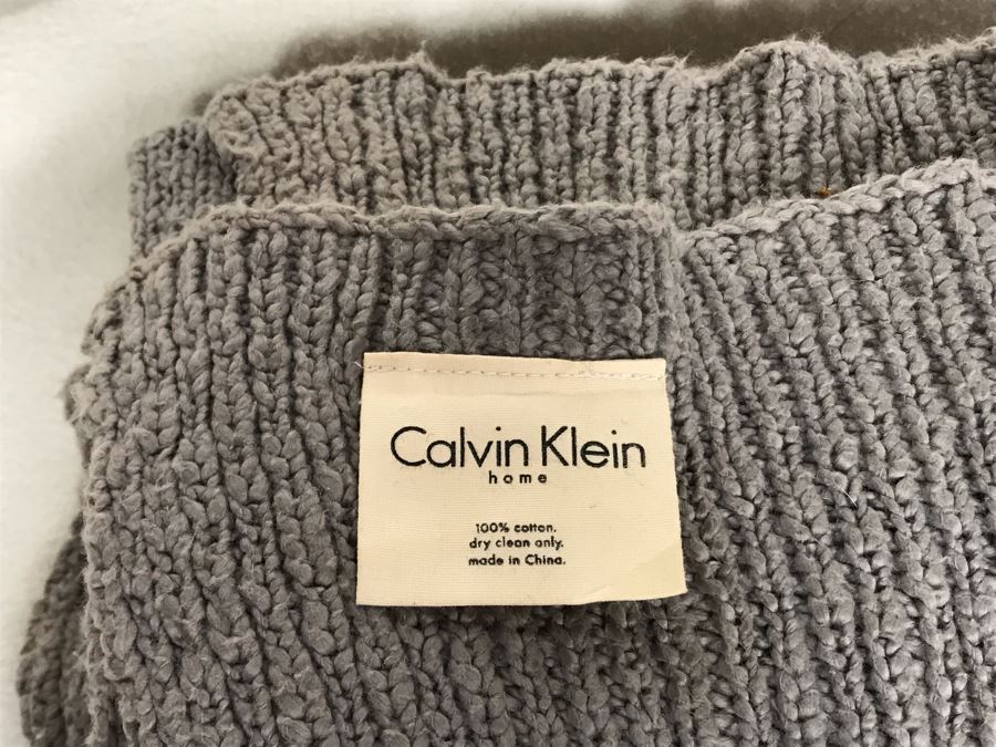 Calvin Klein Home 100% Cotton Throw Blanket 84 X 41 (JUST ADDED)