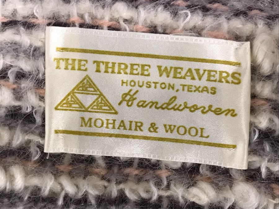 The Three Weavers Houston, Texas Handwoven Mohair & Wool Throw Blanket 68 X 51 (JUST ADDED) [Photo 2]
