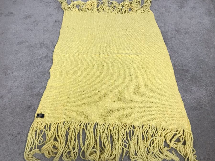 Kennebunk Weavers Yellow Throw Blanket Made In USA 57 X 43 (JUST ADDED) [Photo 1]