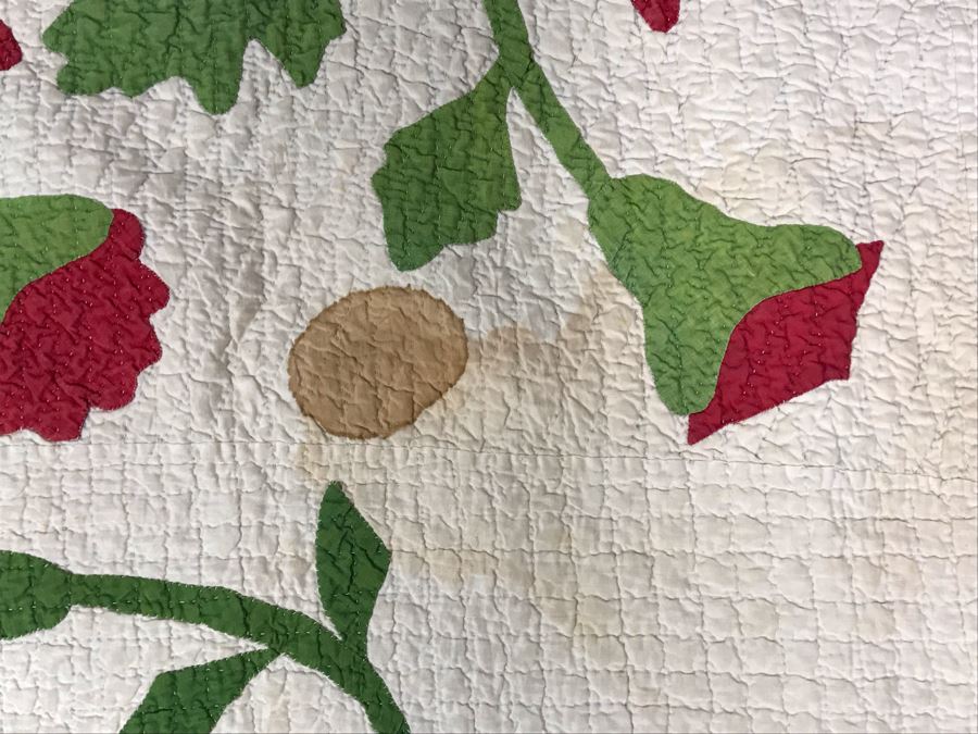 Antique 1888 Signed Handmade Quilt By Edith Dare With Mary Strickler's Quilt Bag Where Quilt Was Purchased 90 X 86 Some Staining (JUST ADDED) [Photo 11]