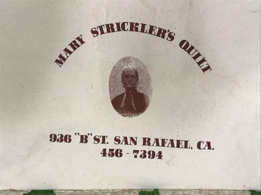 Antique 1888 Signed Handmade Quilt By Edith Dare With Mary Strickler's Quilt Bag Where Quilt Was Purchased 90 X 86 Some Staining (JUST ADDED) [Photo 14]