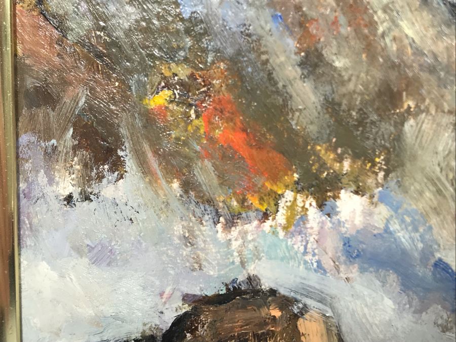 Small Plein Air Painting Of Santa Barbara Coastline W. M. Brady 1985 8.25 X 8.25 (JUST ADDED) [Photo 8]