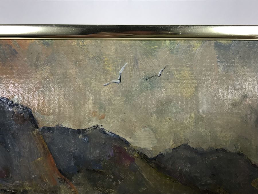 Small Plein Air Painting Of Santa Barbara Coastline W. M. Brady 1985 8.25 X 8.25 (JUST ADDED) [Photo 5]