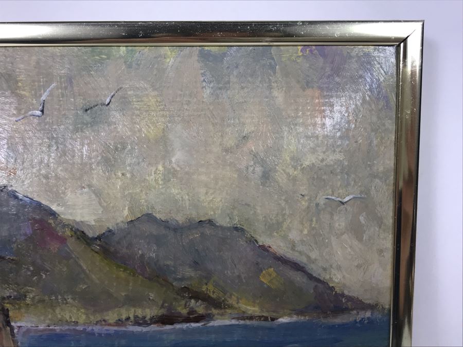 Small Plein Air Painting Of Santa Barbara Coastline W. M. Brady 1985 8.25 X 8.25 (JUST ADDED) [Photo 6]