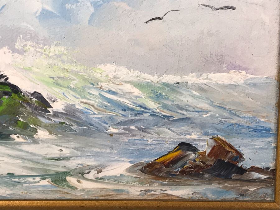 Alida Van Gores Original Oil Painting Seascape Ocean Waves Laguna Beach CA Artist 7 X 5 (JUST ADDED) [Photo 7]