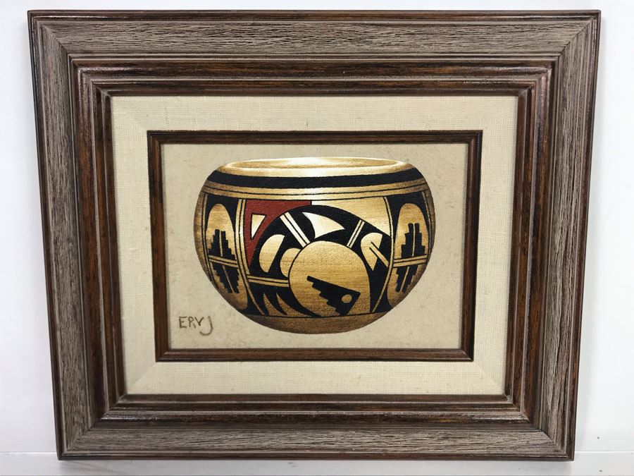 Erv Johnson Original Painting Hopi Native American Pottery From Albuquerque NM 7 X 5 (JUST ADDED) [Photo 3]