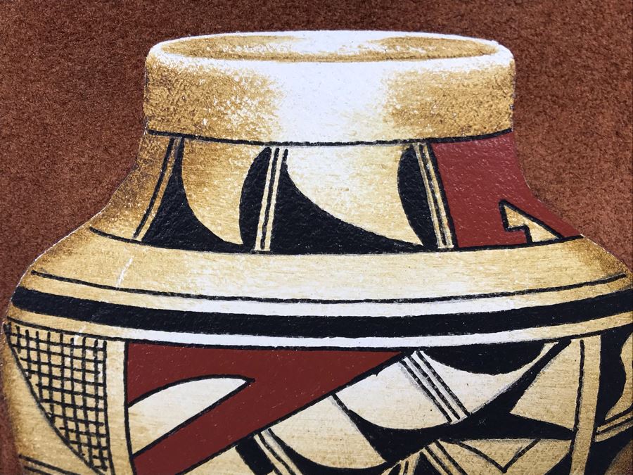Erv Johnson Original Painting Hopi Native American Pottery From Albuquerque NM 5 X 7 (JUST ADDED) [Photo 9]