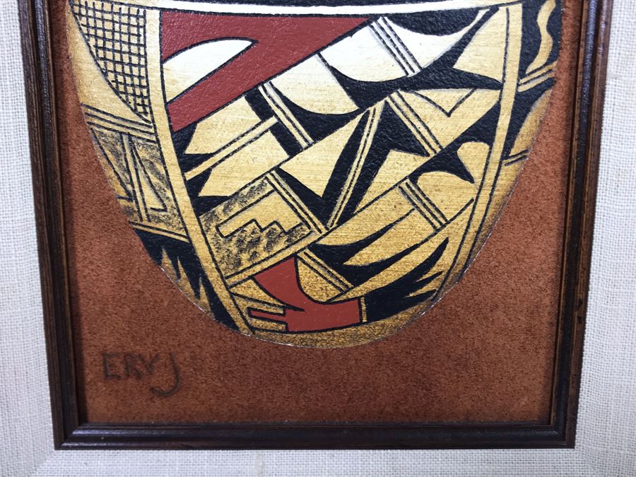 Erv Johnson Original Painting Hopi Native American Pottery From Albuquerque NM 5 X 7 (JUST ADDED) [Photo 4]