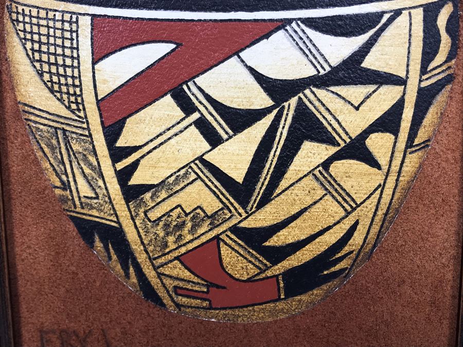 Erv Johnson Original Painting Hopi Native American Pottery From Albuquerque NM 5 X 7 (JUST ADDED) [Photo 8]