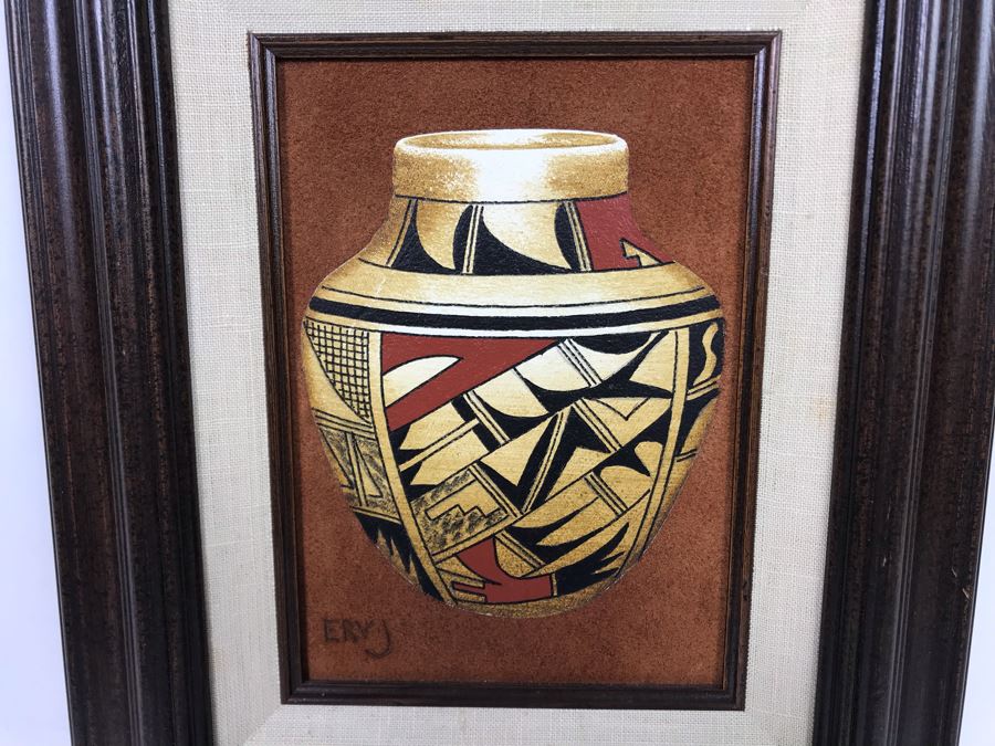 Erv Johnson Original Painting Hopi Native American Pottery From Albuquerque NM 5 X 7 (JUST ADDED) [Photo 3]