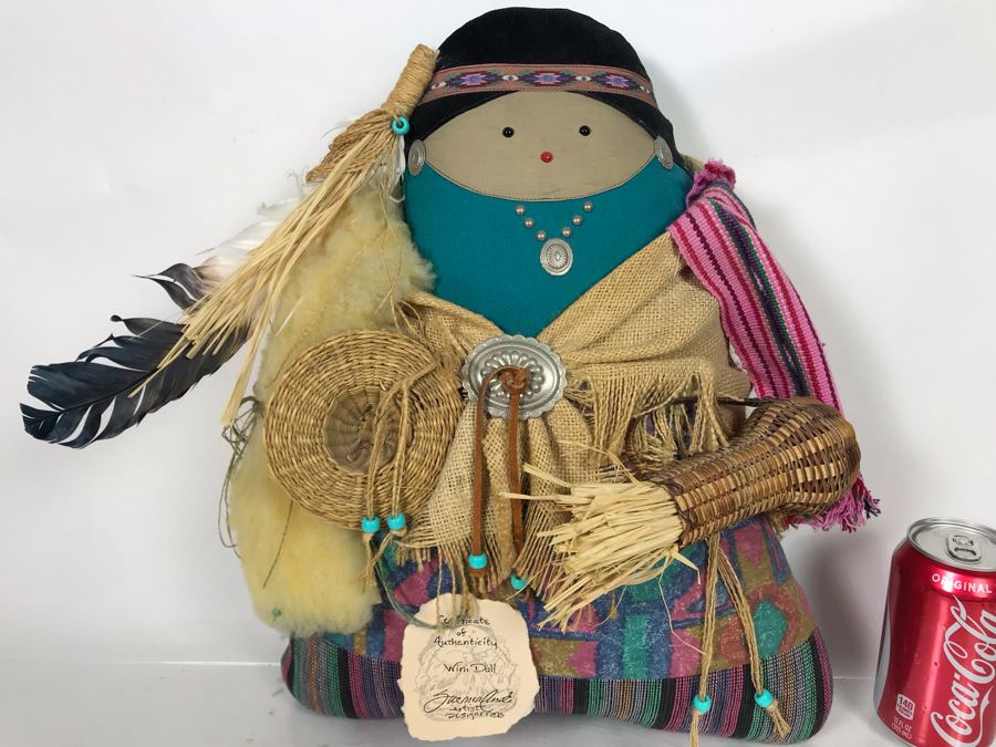 Signed Native American (Navajo) Wini Doll by Sue Malinski Handmade 16W X 9D X 16H (JUST ADDED)