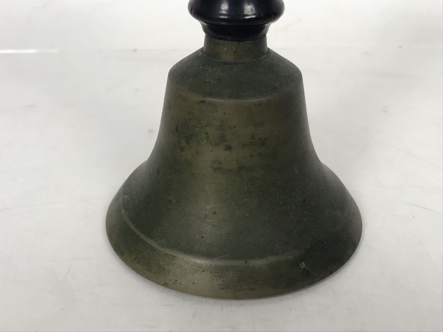 Old Brass Hand School Bell 3.25R X 5.5H (JUST ADDED) [Photo 4]