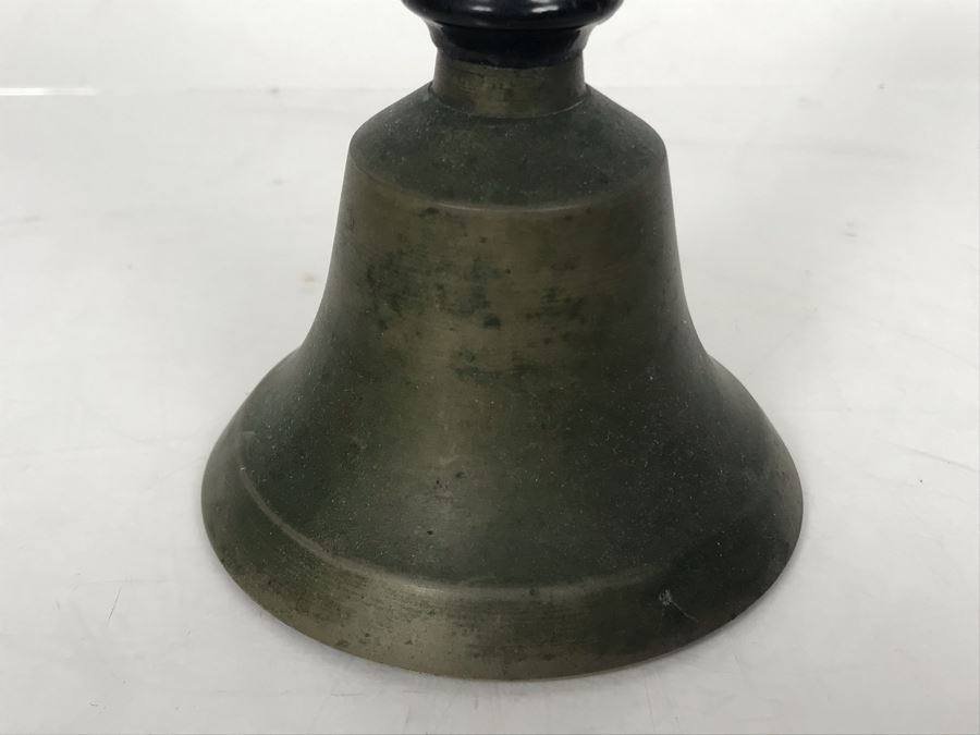 Old Brass Hand School Bell 3.25R X 5.5H (JUST ADDED) [Photo 3]