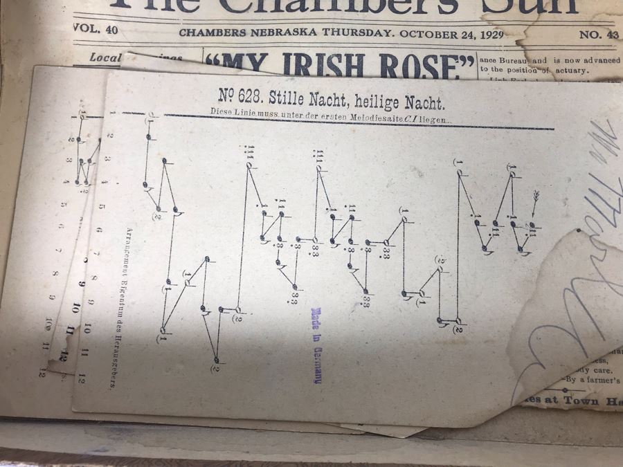 Old German Guitarr-Zither With Zither Sheet Music - Working But See Photos For Wood Cracking Due To String Tension (JUST ADDED) [Photo 8]